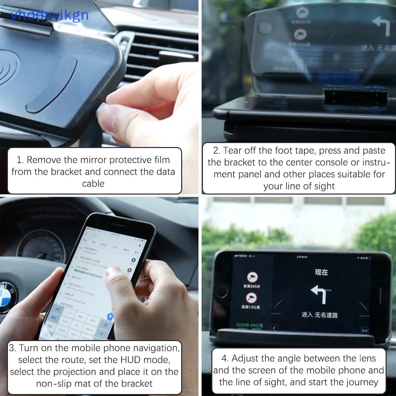 Đế Sạc Điện Thoại Không Dây qi Hiển Thị Màn Hình hud Dùng Trên Xe Hơi vn