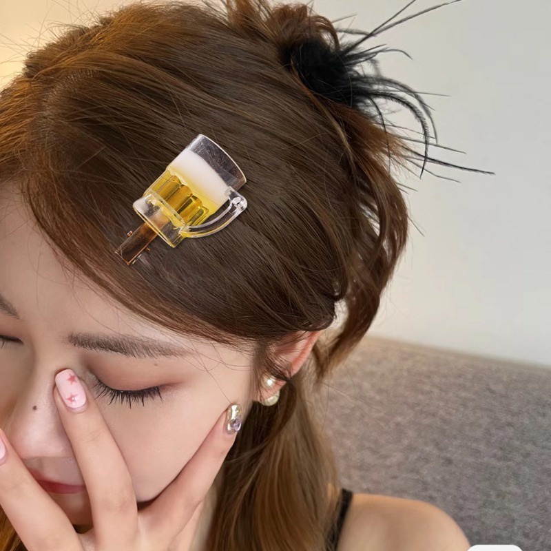 Kẹp Tóc Hình Chai Bia Sáng Tạo Vui Nhộn Thời Trang Cho Nữ