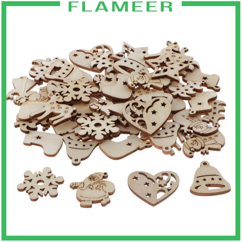 Set 50 Ngôi Sao Gỗ Gồm 50 Mảnh Ghép Hình Trang Trí Cây Thông Noel