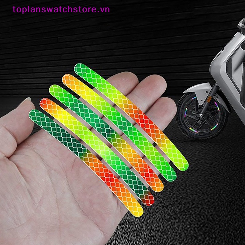 Set 20 Miếng Dán Phản Quang Nhiều Màu Sắc Trang Trí Bánh Xe Hơi vn