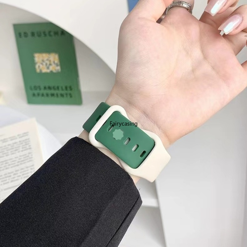 Dây Đeo silicone Hai Màu Thoáng Khí Cho Đồng Hồ Thông Minh apple watch series 8 7 se 6 5 3 41mm 45mm 40mm 44mm 38mm 42mm ultra 49mm