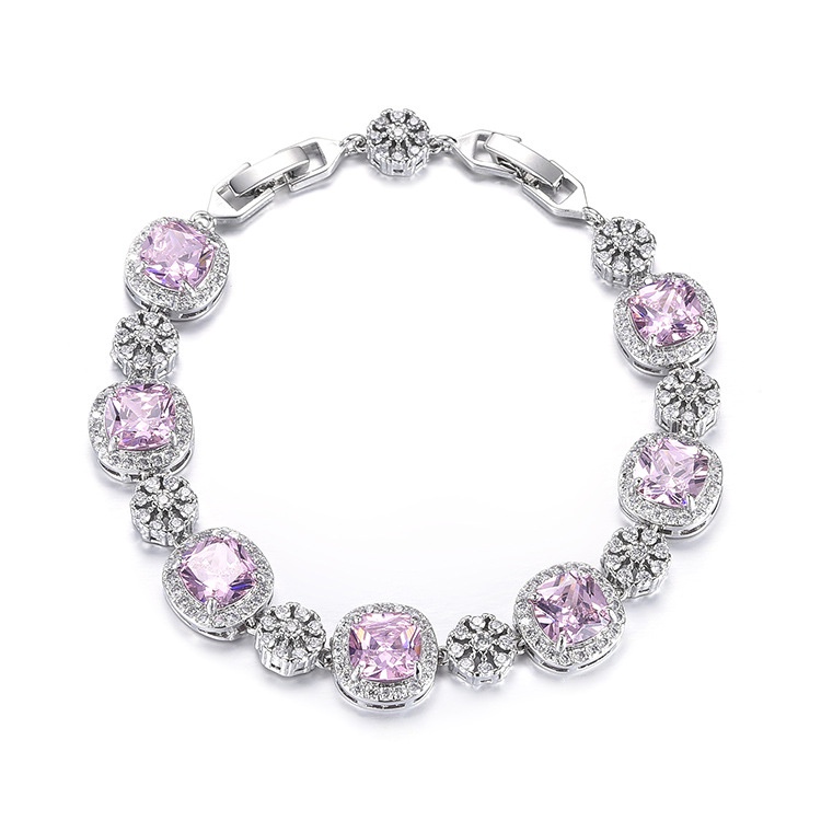 Vòng Tay Đính Đá zircon Hình Vuông Phong Cách Thời Trang Âu Mỹ