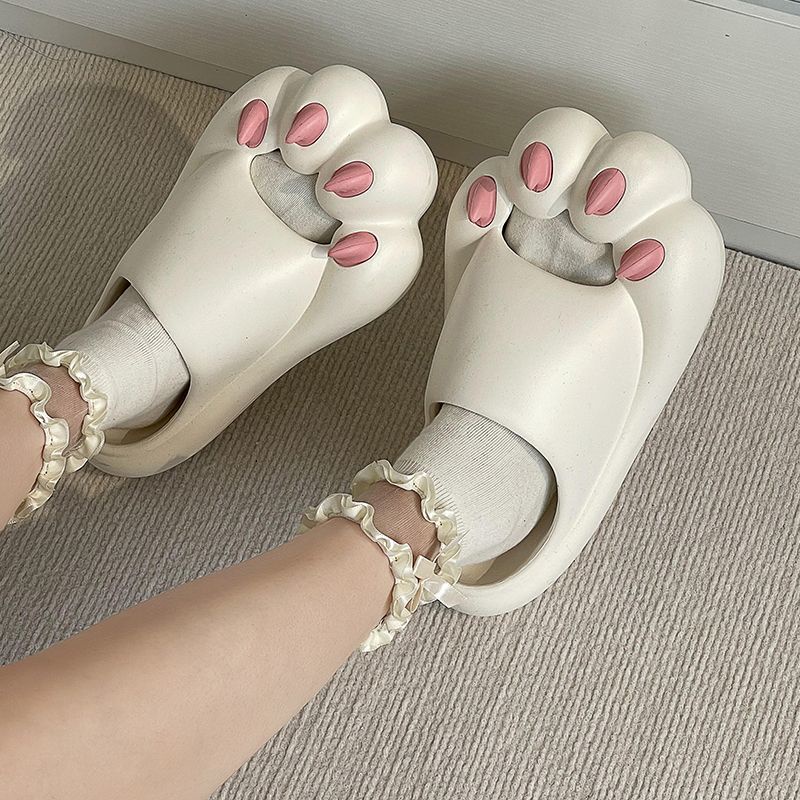 Dép Nhựa eva Bít Mũi Đế Dày Chống Trượt In Hình Chân Mèo Dễ Thương Thời Trang Mùa Hè Cho Cặp Đôi