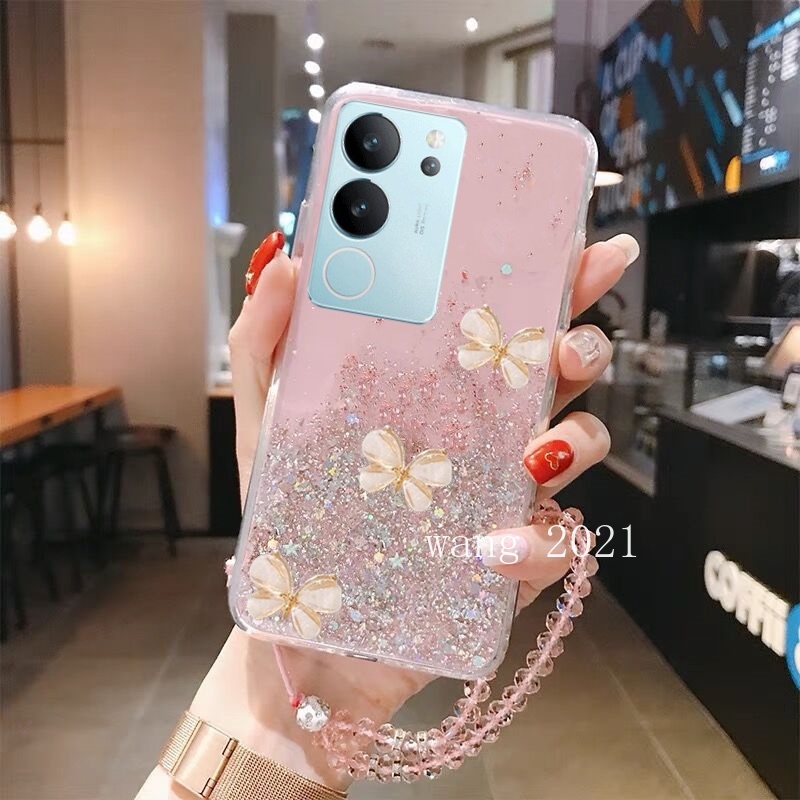 Ốp Điện Thoại Dẻo Đính Hình Bướm Ba Chiều Cho vivo v29 5g vivo v29e v29 pro y27 y78 y36 5g 4g 2023 vivov29 5g