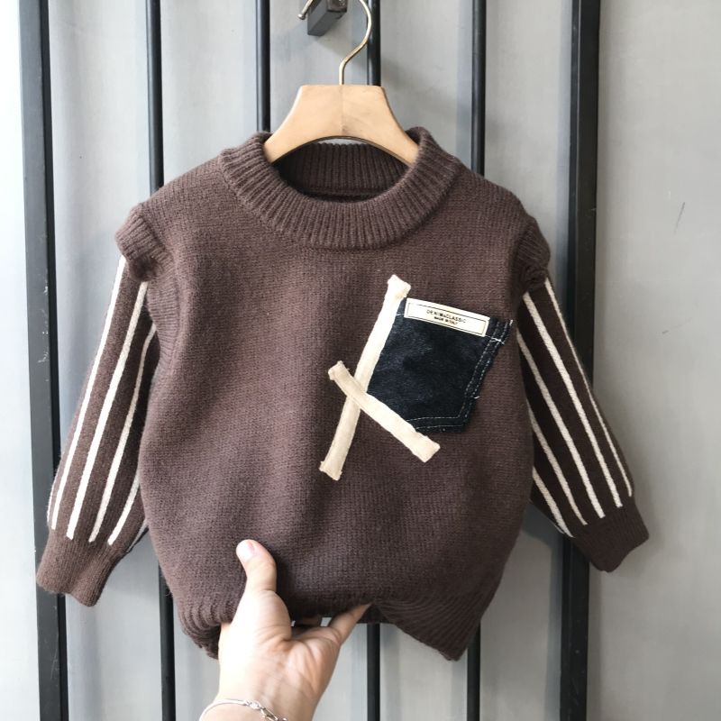 Áo sweater Dệt Kim Dày Dặn Thời Trang Thu Đông Cho Bé Trai