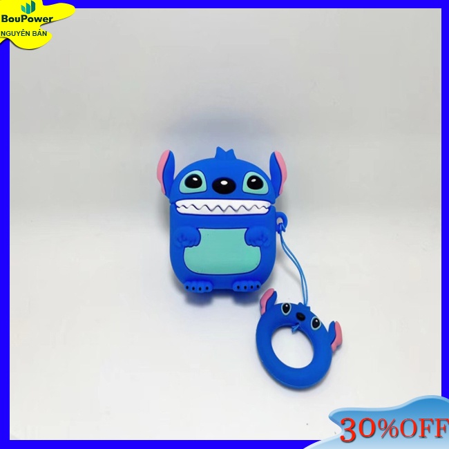 Boupower Vỏ Bảo Vệ Hộp Sạc Tai Nghe bluetooth Bằng Silicon Họa Tiết Hoạt Hình mickey minnie stitch Dễ Thương
