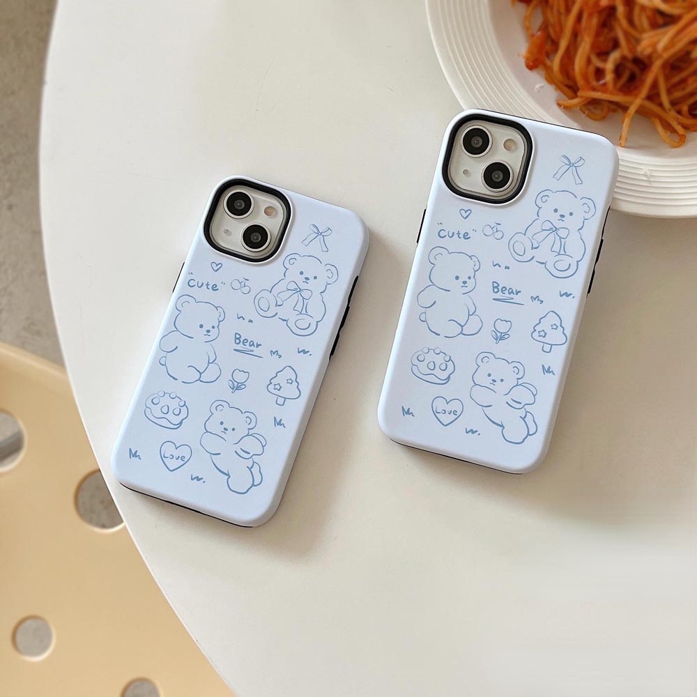 Ốp Điện Thoại Cứng Họa Tiết Gấu Dễ Thương Cho iphone 11 12 12pro 12promax 13 13pro 13promax 14 14pro 14promax