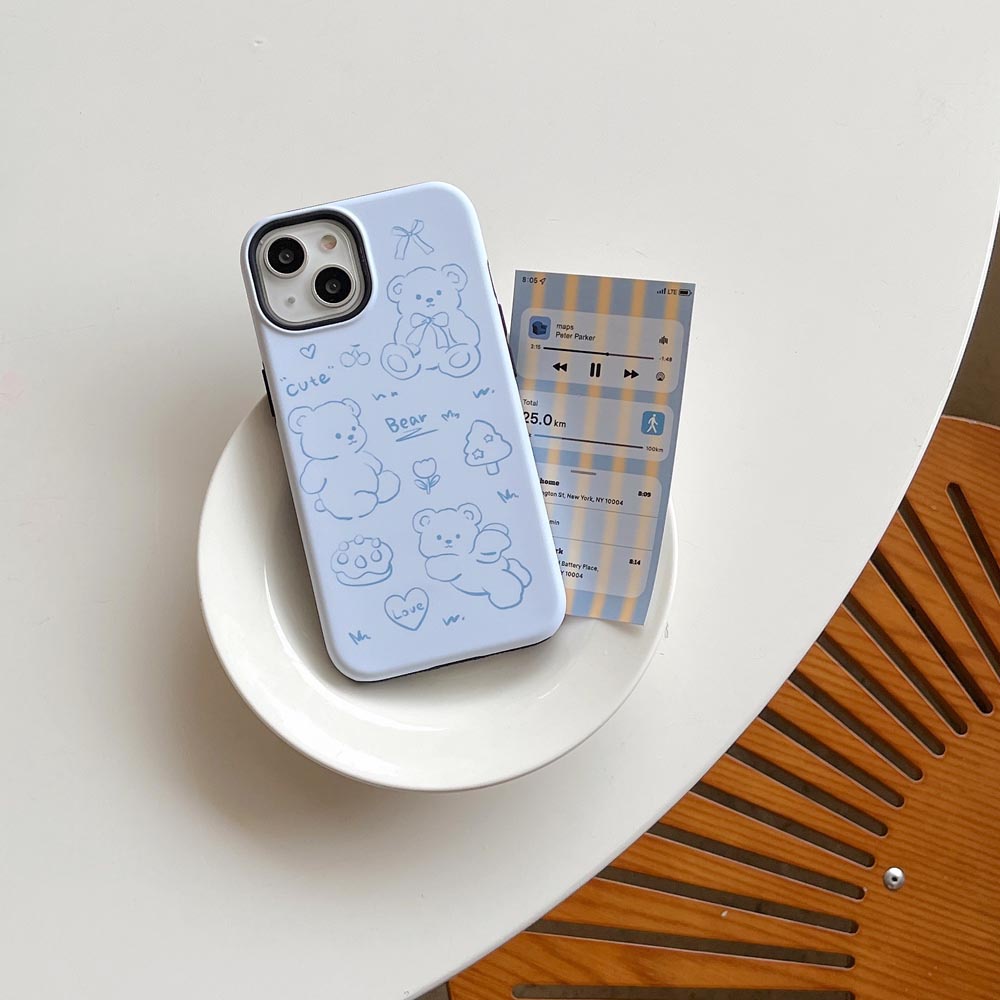 Ốp Điện Thoại Cứng Họa Tiết Gấu Dễ Thương Cho iphone 11 12 12pro 12promax 13 13pro 13promax 14 14pro 14promax