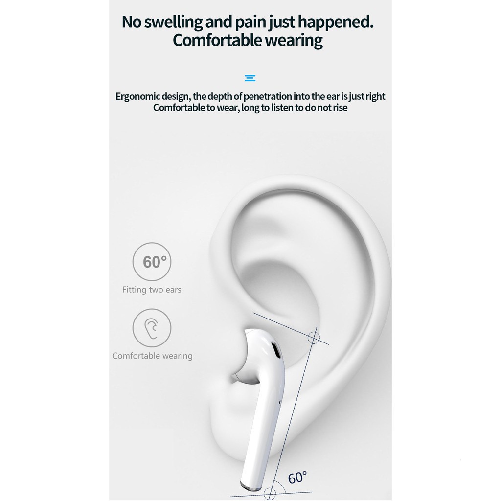 Tws Tai Nghe Nhét Tai bluetooth 5.0 Không Dây i12 mini Cho Học Sinh