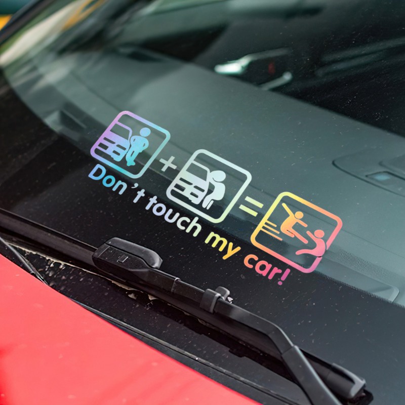 Đề Can Phản Quang Họa Tiết Hoạt Hình Don 'T touch my car Vui Nhộn Sáng Tạo Trang Trí Ngoại Thất Xe Hơi