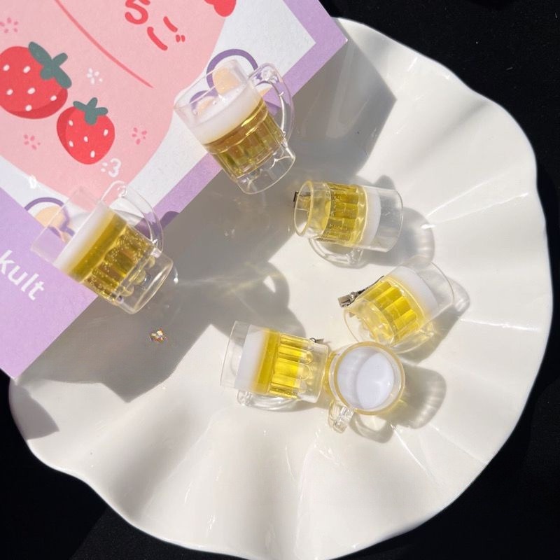 Kẹp Tóc Hình Chai Bia Giả Bằng Nhựa mini Dễ Thương Cho Nữ y2k