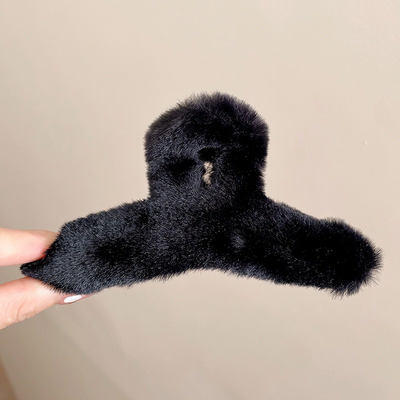 Kẹp Tóc Hình Cá Mập Phủ Lông Siêu Lớn Thời Trang Thu Đông