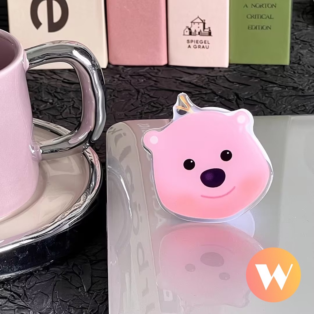 Hoạt Hình Nhẫn Đỡ Điện Thoại Hình Chú Heo Mặt Cười Dễ Thương Vui Nhộn Giá Đỡ