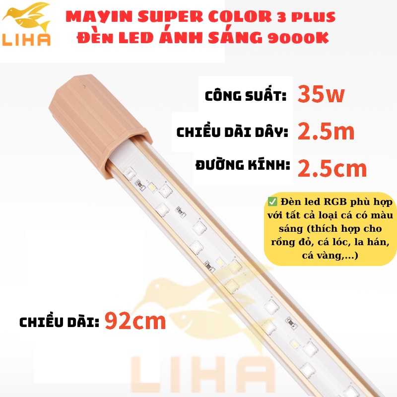 Đèn MAYIN SUPER COLOR 3 PLUS 9000K - Đèn Led Cao Cấp Huyết Long, Cá Lóc, Cá Vàng