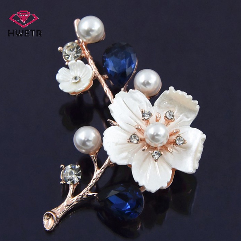 Ghim Cài Áo Hình Hoa Đính Ngọc Trai Nhân Tạo Thời Trang Mới
