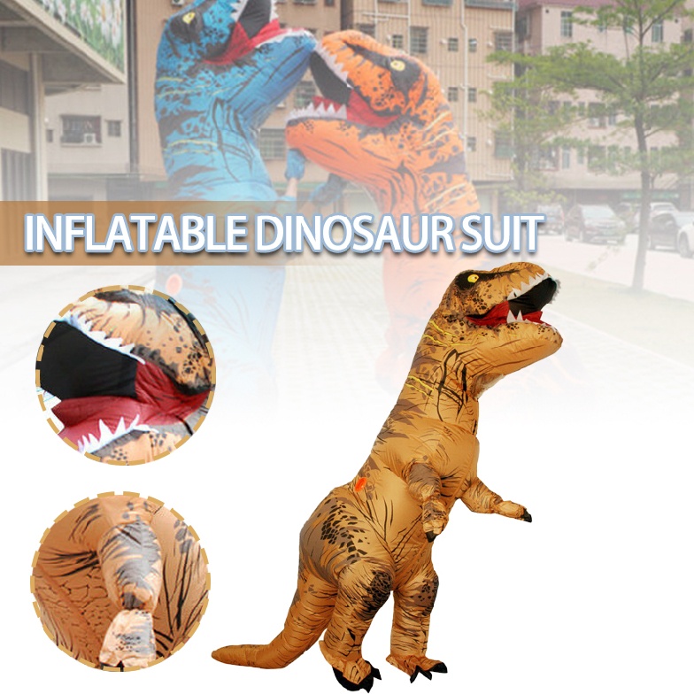 Inflatable Dinosaur Fancy Halloween Cosplay Costume for Adult Blow up Suit