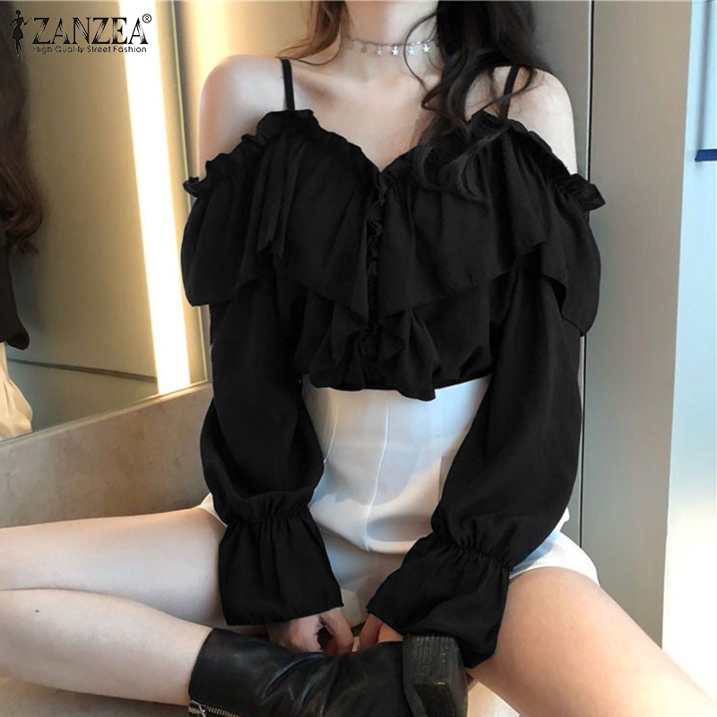 Zanzea Áo Nữ Tay Dài Trễ Vai Thời Trang Quyến Rũ
