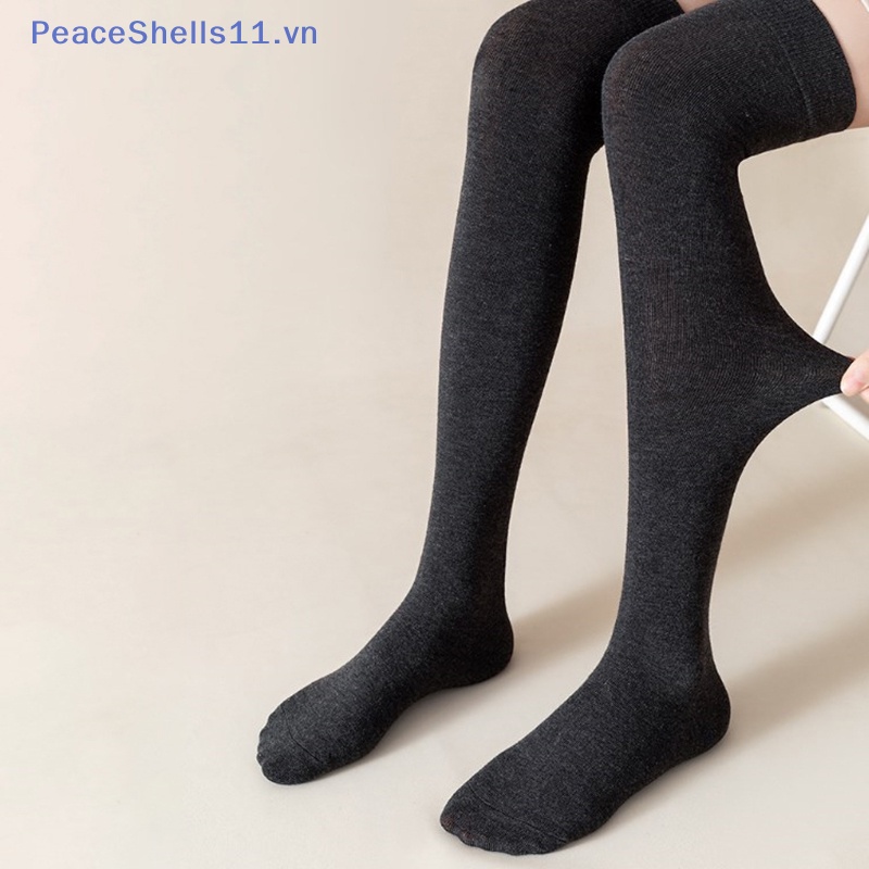 Peaceshells Vớ Thể Thao Dài Đến Đầu Gối Màu Trơn Thoải Mái Giảm Béo Cho Nữ jk Nhật Bản Dễ Thương