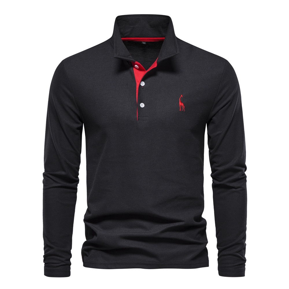 Áo Thun polo cotton Tay Dài Thêu Hình Hươu Thời Trang Mùa Xuân 2023