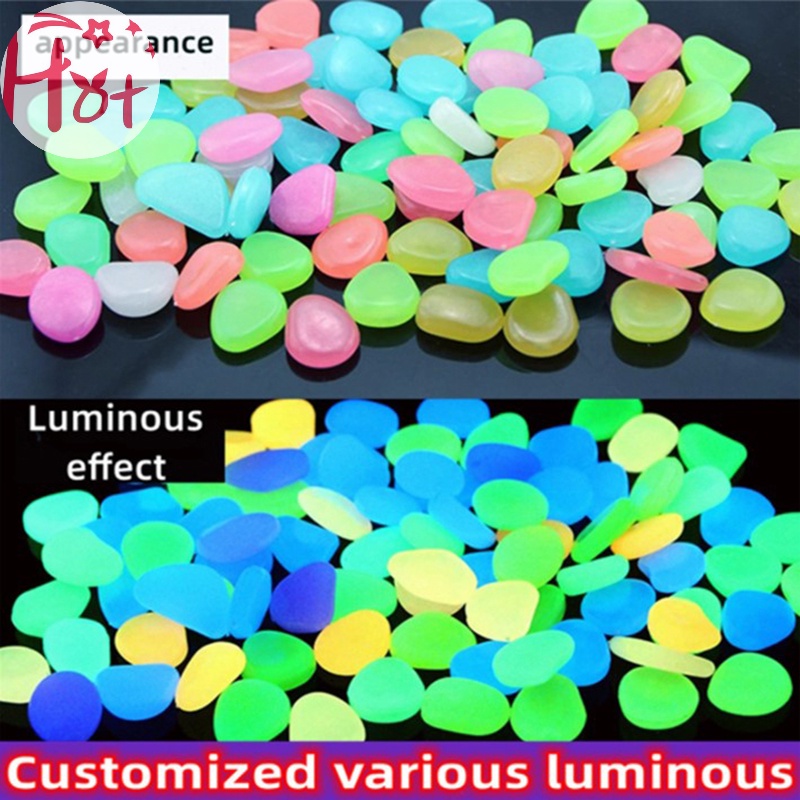 Jr Set 100 Viên Đá Dạ Quang Nhiều Màu Trang Trí Bể Cá / Sân Vườn vn