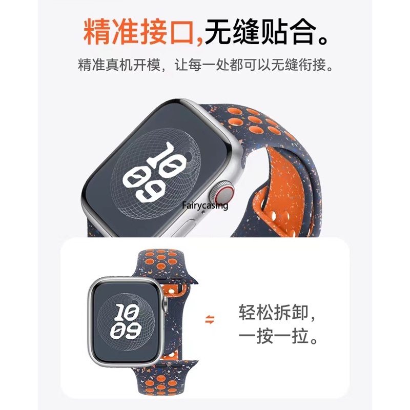 Dây Đeo Đồng Hồ Bằng silicone Thoáng Khí Cho apple watch 49mm ultra 2 44mm 40mm 41mm 38mm 42mm 3 5 6 se 9 8 7 5 2 45mm