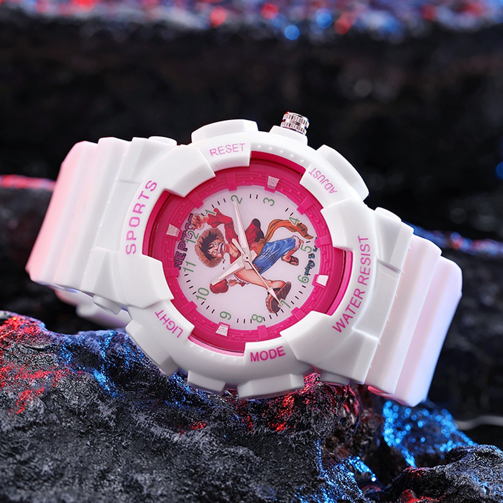 Đồng Hồ Đeo Tay Chống Nước Họa Tiết Hoạt Hình one piece Dành Cho Bé Trai Và Bé Gái