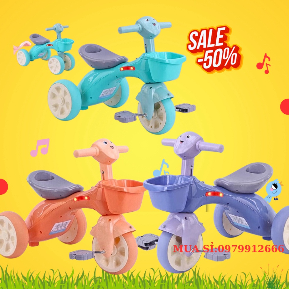 . 🍓 Xe 3 bánh có nhạc có đèn cho bé nhựa xịn /