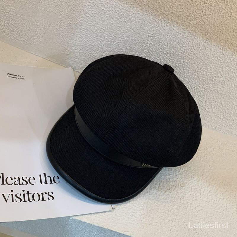 Mũ beret Màu Đen Phong Cách retro Nhật Bản Cao Cấp