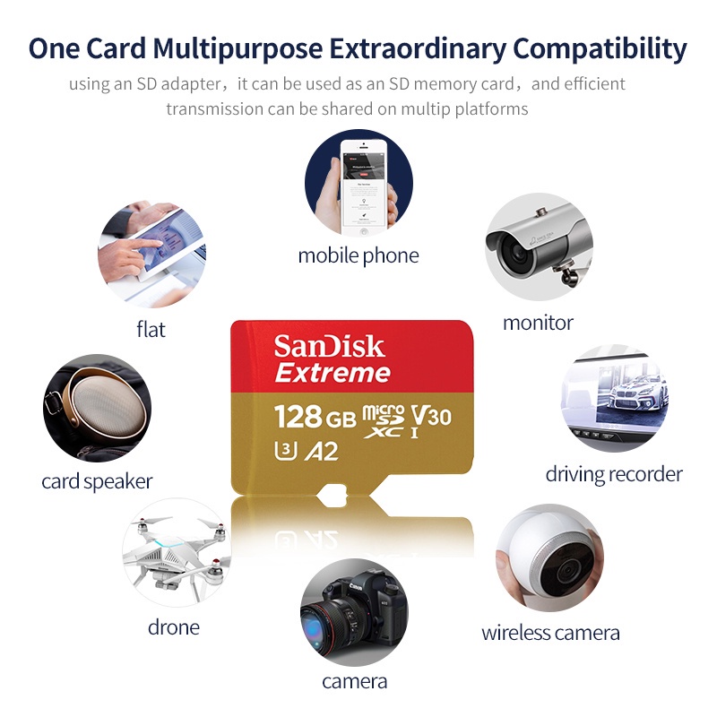 Thẻ Nhớ Extreme 1TB 256GB 512GB 128GB Micro TF / SD Cho Camera / Điện Thoại