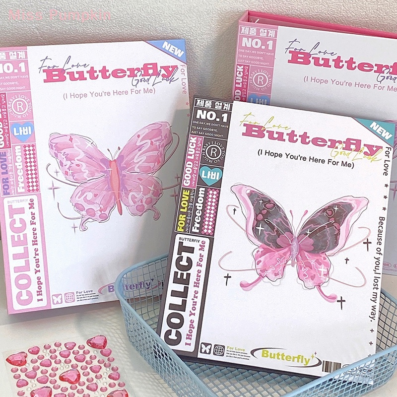 Sổ Sưu Tập Ảnh Thẻ idol Khổ a5 Phong Cách ins Hình Bướm Phong Cách kpop