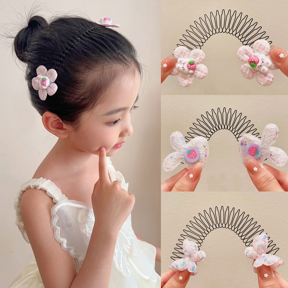 Set 2 Dây Cột Tóc Lò Xo Co Giãn Nhiều Màu Sắc Cho Bé