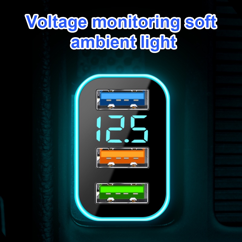 Tẩu sạc nhanh xe hơi BLALION Tẩu Sạc Nhanh qc3.0 pd Cổng usb Kép 12v 66w Màn Hình Kỹ Thuật Số Cho iphone huawei xiaomi oppo