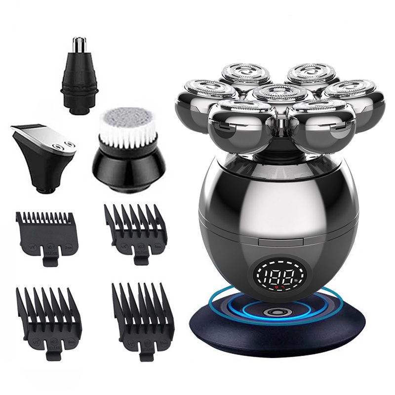 9D Electric Head Shaver 6 in 1 Shavers for Bald Men E