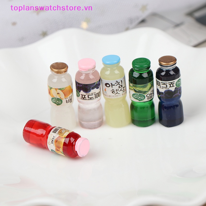 Set 5 Chai Nước Mini Tỉ Lệ 1: 12 Dùng Trang Trí Nhà Búp Bê