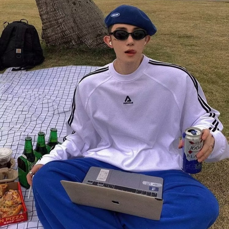 Áo Nỉ Nam Dài Tay Cổ Tròn Thời Trang Hàn