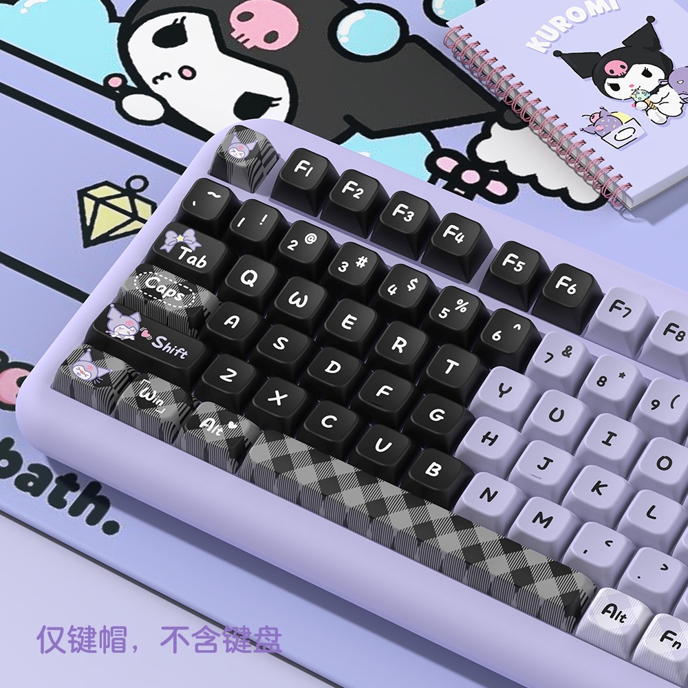 Kuromi Purple Keycap Bàn Phím Cơ 138 / 158 Phím mda alice 80 Màu Đen / Hồng / Tím / Tím Xinh Xắn
