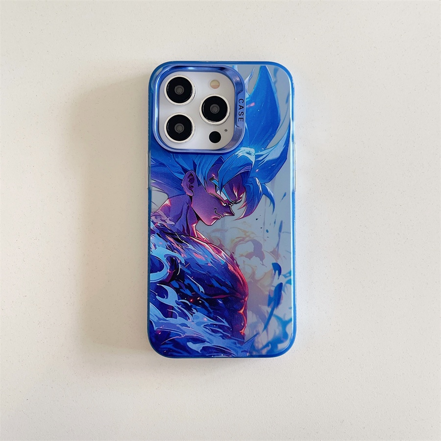 Ốp Điện Thoại Cứng Mạ Điện Họa Tiết Hoạt Hình dragon ball goku Cho iPhone15 pro max iphone 14 pro max iphone 13 pro max iphone 12 pro max