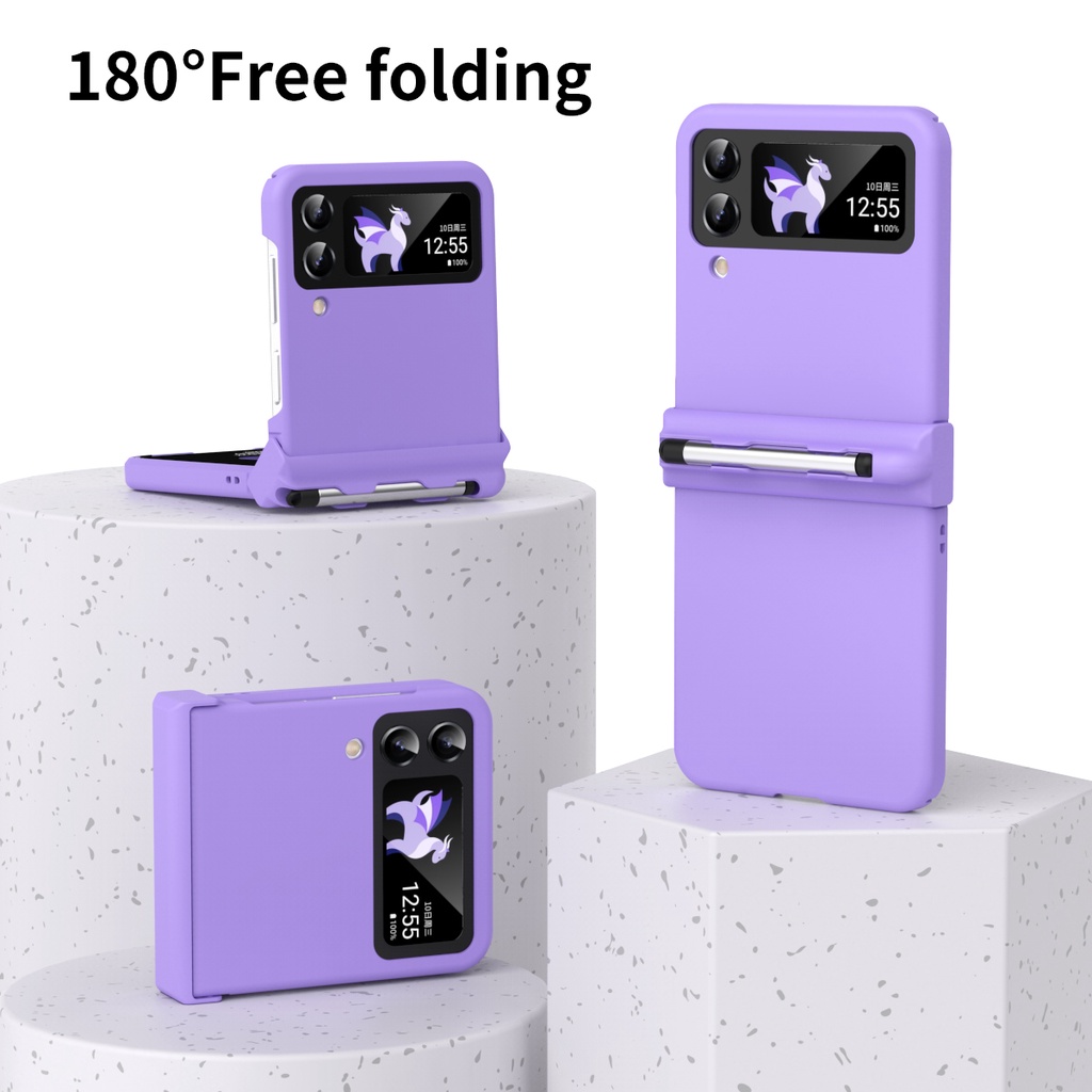 Ốp Bao Da Điện Thoại Nắp Gập Có Ngăn Đựng Bút 3 Trong 1 Cho samsung galaxy z flip4 flip3 Note 4 / 3 Sự Bảo Vệ