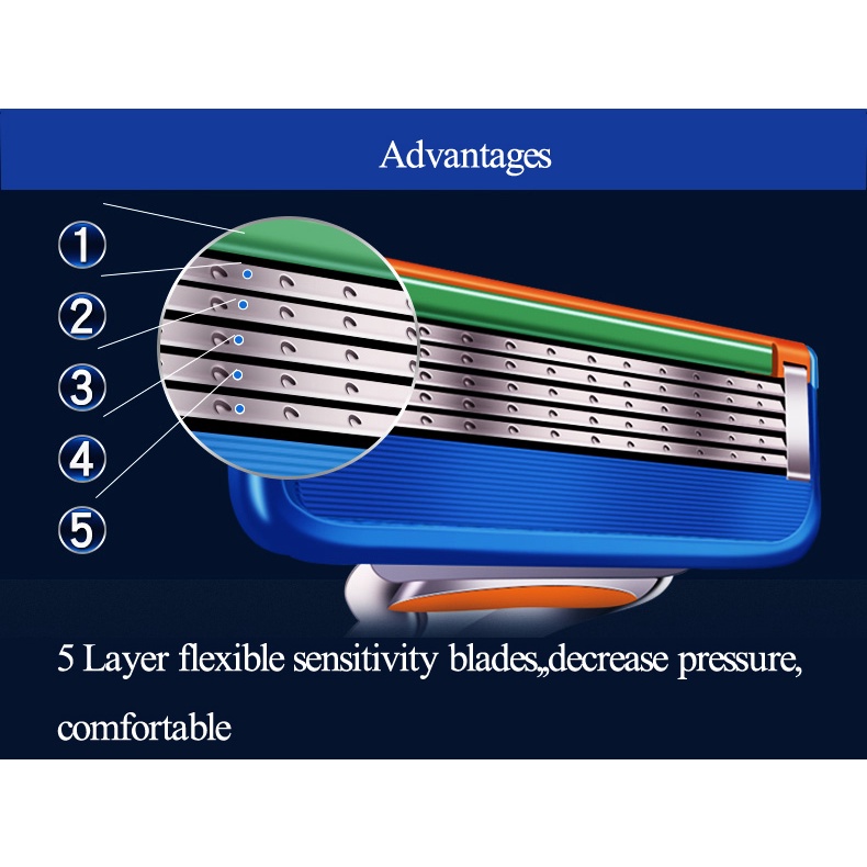 GILLETTE Illette Bộ 4 Lưỡi Dao Cạo Râu Thay Thế Cho Nam