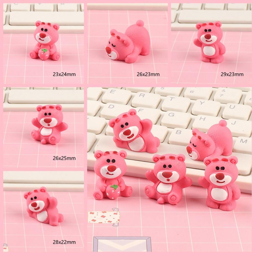 Mmluck Gấu Dâu Tây Hoạt Hình mini Bằng resin resin resin resin resin Làm Kẹp Tóc Xe Hơi diy lotso huggin