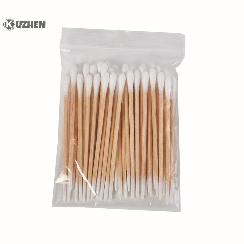 Kuzhen Set 50 Tăm Bông cotton Hai Đầu Dùng Để Vệ Sinh Tai / Mũi / Lỗ Tai Chăm Sóc Sức Khỏe Cho Nữ