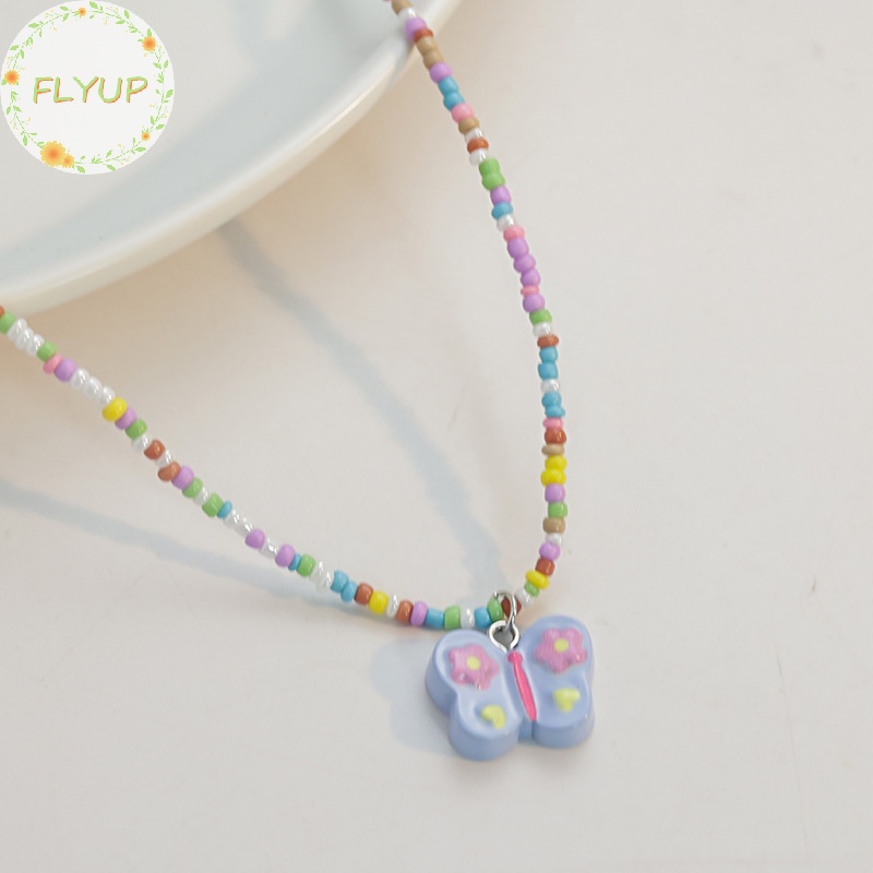 Flyup Dây Chuyền Mặt Bướm acrylic Nhiều Màu Sắc Phong Cách boho y2k Cho Nữ vn