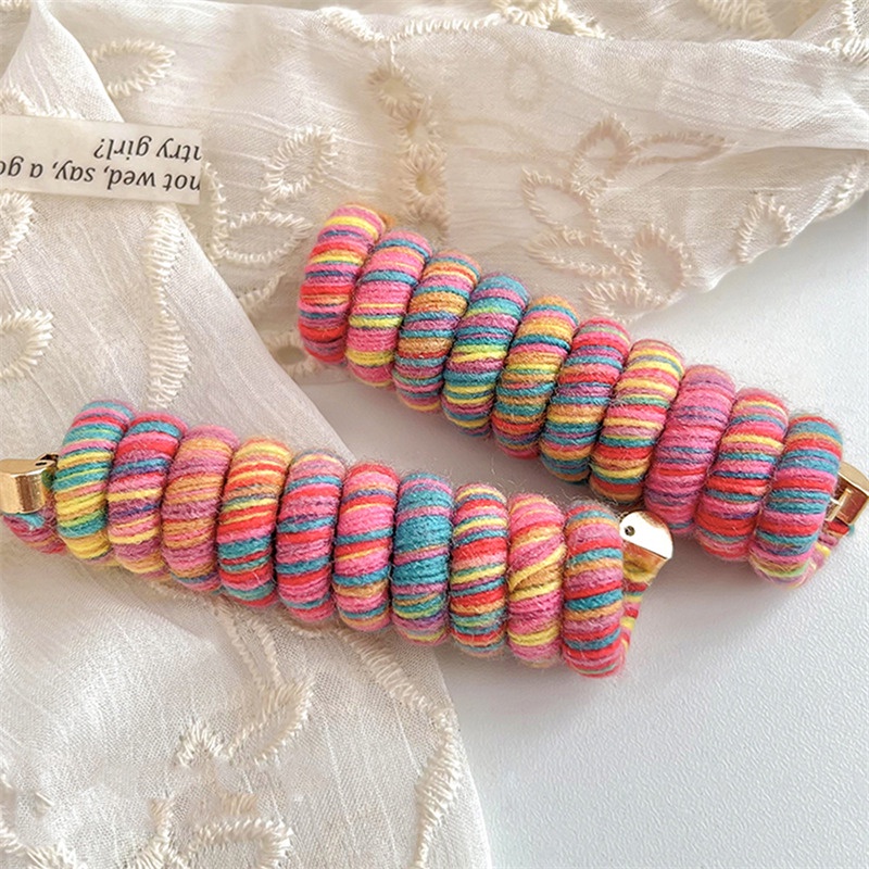 Băng Đô Len Dáng Thẳng Màu Cầu Vồng Thời Trang Mới 2023