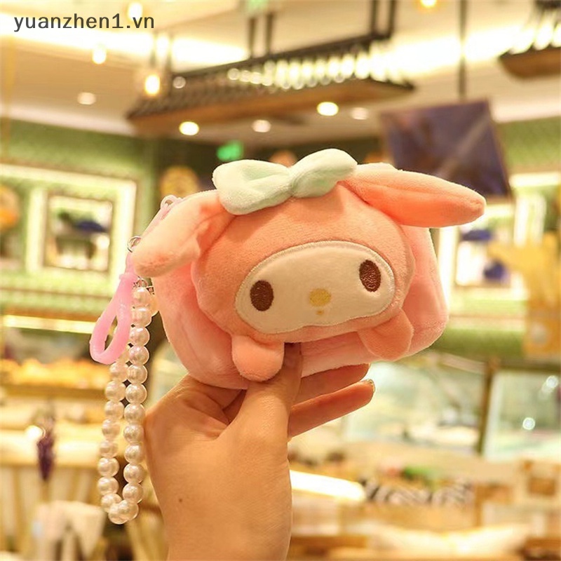 Zhen kawaii sanrio Ví Đựng Tiền Xu kuromi Nhồi Bông Mềm Mại Dễ Thương Quà Tặng Cho Bé Gái vn