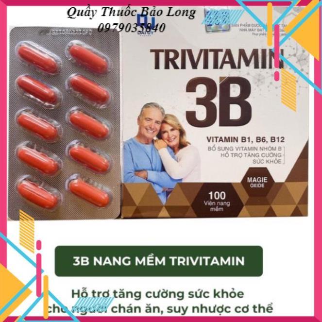 Trivitamin 3B vitamin B1 B6 B12 hộp 100 viên nang Đại Uy