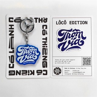 [TVHiep.Lettering] Móc khoá - Trộm Vía (xanh trắng/ đỏ trắng/ đỏ vàng)