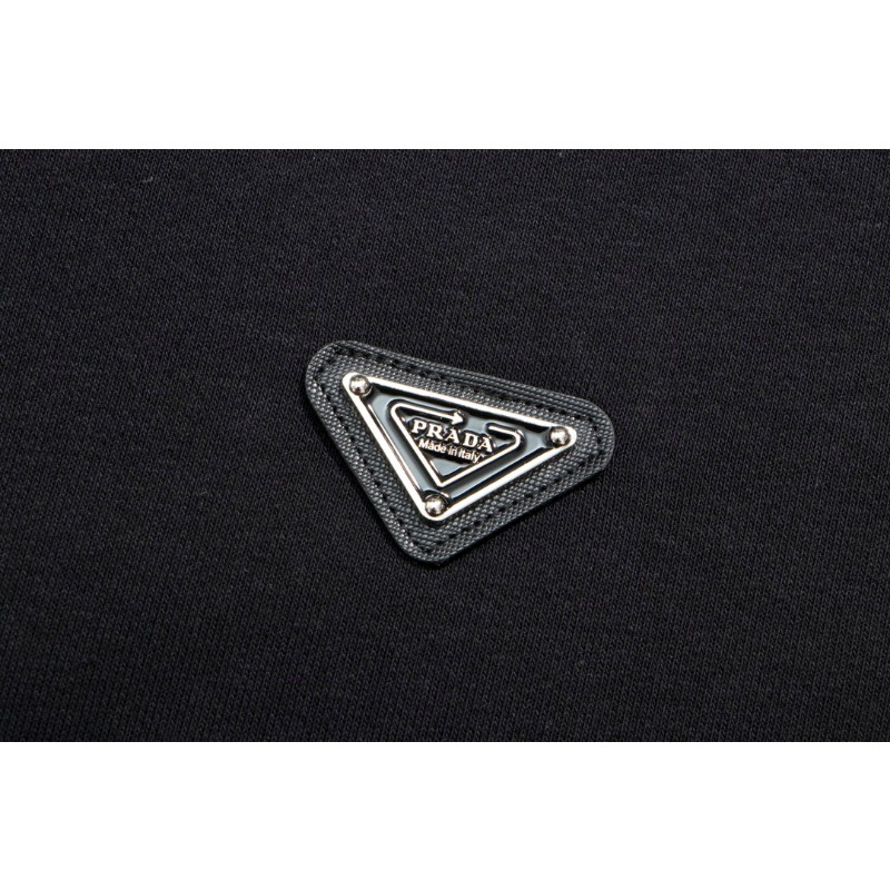 Áo hoodie Da Cổ Tròn In Nhãn Nhỏ Thời Trang Mùa Thu Cá Tính