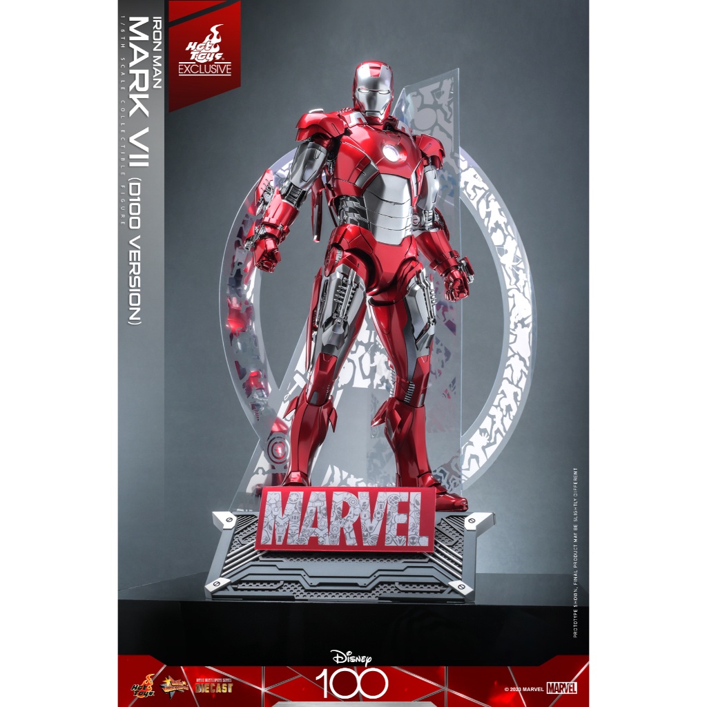 Hàng đẹp Mô hình Hottoys 1/6 MMS-696 D100: Iron-man Mark 7 D100 version cực chất tặng xe