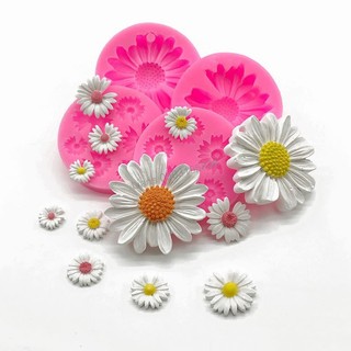 SG - khuôn silicon rau câu 4d hình hoa cúc 7cm