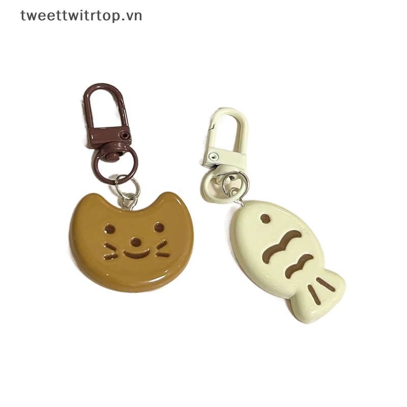 Trtop Móc Khóa Hình Mèo Con / Cá Hoạt Hình Đáng Yêu Sáng Tạo Trang Trí Ba Lô / Túi Xách vn